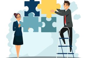 business-team-office-workers-building-puzzle-jigsaw-woman-man-pushing-pieces-together-people-join-move-abstract-parts-corporate-partnership-union-isolated-white_575670-1271
